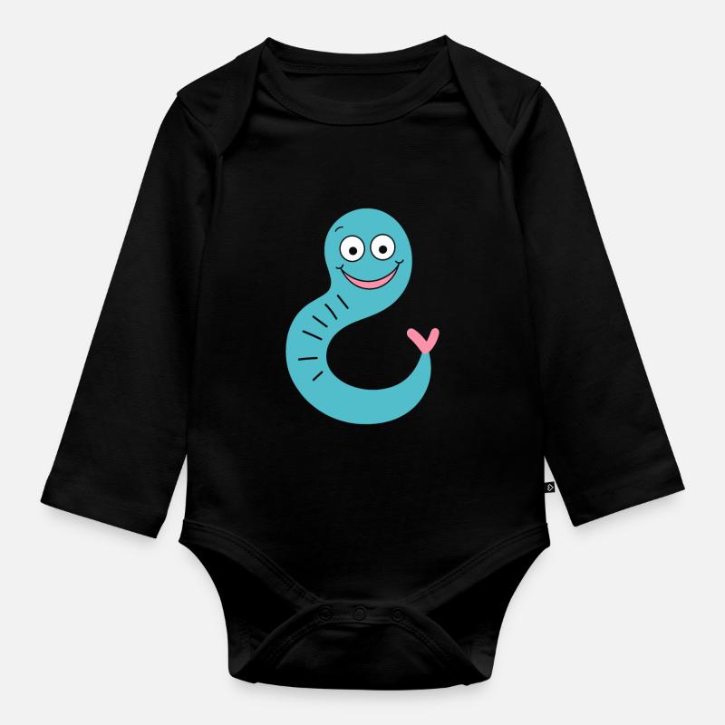vers de terre - Body Bébé bio manches longues - noir