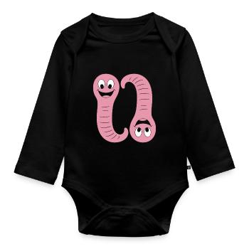 earthworm - Organic Longsleeve Baby Bodysuit - black - Front