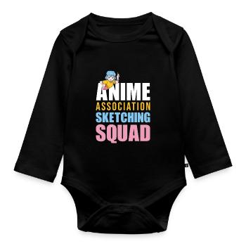 Anime Manga Anime Fille - Body Bébé bio manches longues - noir - Devant