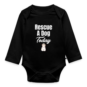 Sauvez un chien aujourd’hui Vétérinaire Dogaholic Pet - Body Bébé bio manches longues - noir - Devant