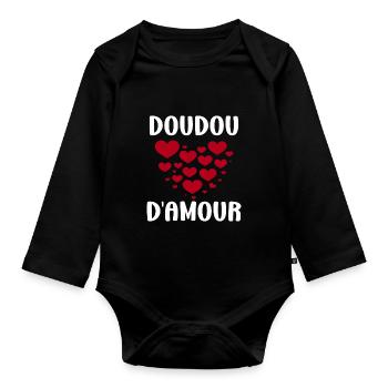 Doudou - Body Bébé bio manches longues - noir - Devant
