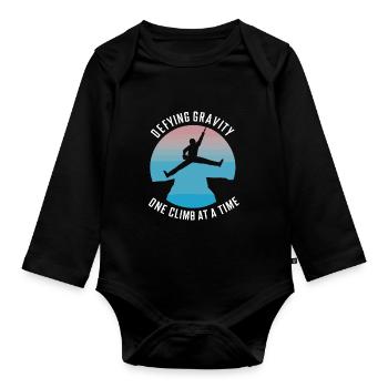 Klettern Outdoor-abenteuer Bouldern - Baby Bio-Langarm-Body - Schwarz - Vorne