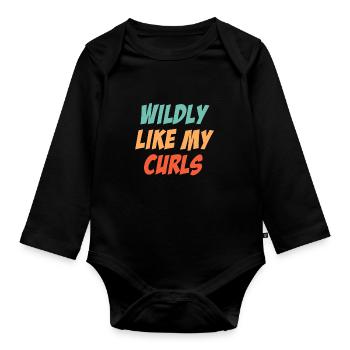 Wild Wie Meine Locken Lustige Lockige Haare - Baby Bio-Langarm-Body - Schwarz - Vorne