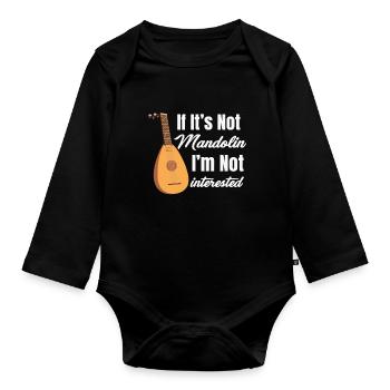 S’il ne s’agit pas de mandoline, je ne le suis pas - Body Bébé bio manches longues - noir - Devant