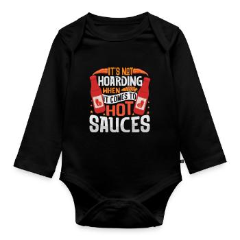 Spicy Food Pepper Lover Outfit for Spicy - Organic Longsleeve Baby Bodysuit - black - Front