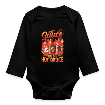 Spicy Food Pepper Lover Outfit for Spicy - Organic Longsleeve Baby Bodysuit - black - Front