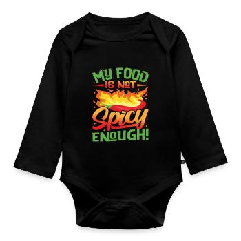 Sieht Heiß Aus – Mädchen Mit Scharfem Chili Und - Baby Bio-Langarm-Body - Schwarz - Vorne