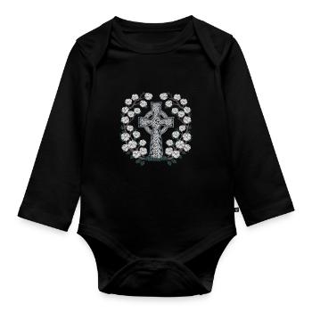 Ostara Eostre équinoxe sorcière déesse païenne rituels - Body Bébé bio manches longues - noir - Devant