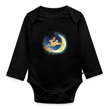 Ostara Eostre équinoxe sorcière déesse païenne rituels - Body Bébé bio manches longues - noir - Devant