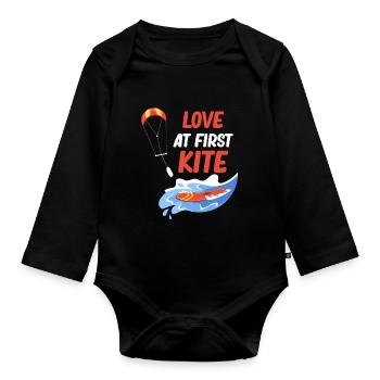 Love at First Sight Kitesurfing Sailing Board - Organic Longsleeve Baby Bodysuit - black - Front