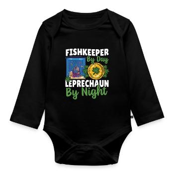 Aquarienbesitzer Aquarium Junkie Fischhaltung - Baby Bio-Langarm-Body - Schwarz - Vorne