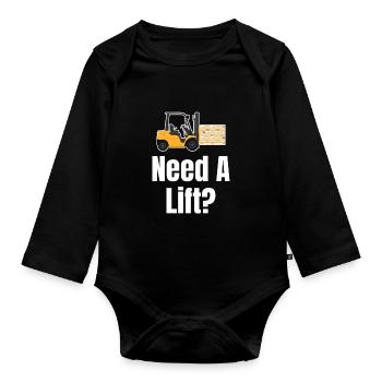 Do you need an elevator? Jollier - Organic Longsleeve Baby Bodysuit - black - Front