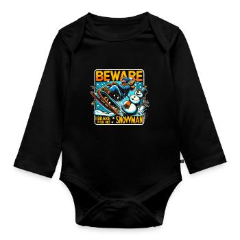 Sledding Snow Sled Winter Sport Winter Outdood - Baby Bio-Langarm-Body - Schwarz - Vorne