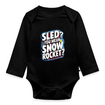 Luge Neige Luge Sport d’hiver Winter Outdood - Body Bébé bio manches longues - noir - Devant