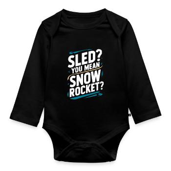 Luge Neige Luge Sport d’hiver Winter Outdood - Body Bébé bio manches longues - noir - Devant