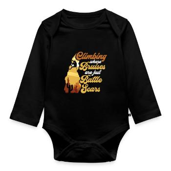 Klettern Mountain Boulder Climble Climber - Baby Bio-Langarm-Body - Schwarz - Vorne