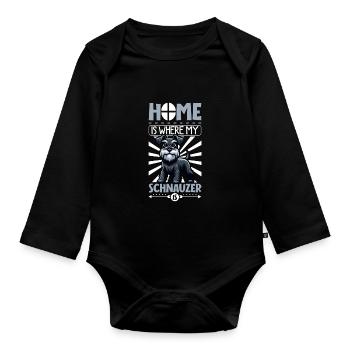 Zuhause - Schnauzer - Baby Bio-Langarm-Body - Schwarz - Vorne