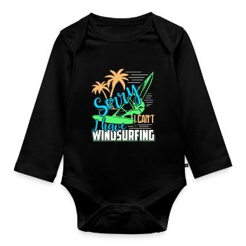 Windsurfing I Have Windsurfing - Organic Longsleeve Baby Bodysuit - black - Front