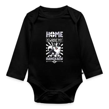 Home - Thai Bangkaew Dog - Organic Longsleeve Baby Bodysuit - black - Front