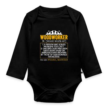 Woodworker Woodworker Definition - Organic Longsleeve Baby Bodysuit - black - Front