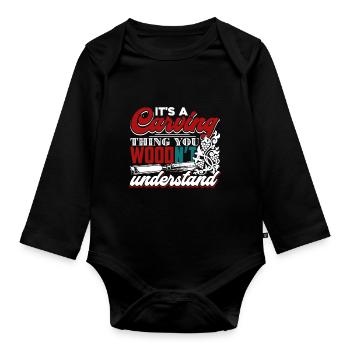 Wood Carving It's A Wood Carving Thing - Organic Longsleeve Baby Bodysuit - black - Front