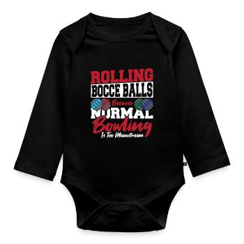 Bowling Sports Boccia - Body Bébé bio manches longues - noir - Devant