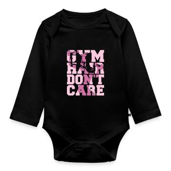 Weightlifting Weightlifting Hair - Organic Longsleeve Baby Bodysuit - black - Front