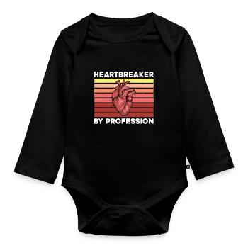 Heart Specialist Cardiology Humor - Organic Longsleeve Baby Bodysuit - black - Front
