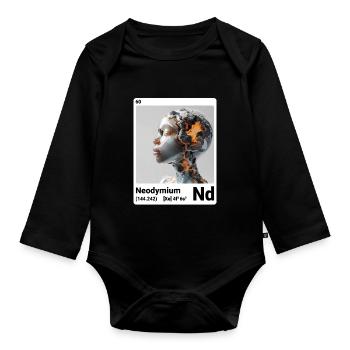 AI am Néodyme (wt) - Body Bébé bio manches longues - noir - Devant