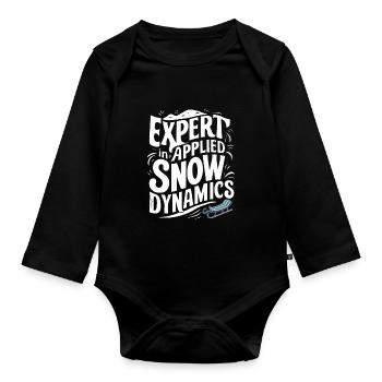 Sledding Snow Sled Winter Sport Winter Outdood - Baby Bio-Langarm-Body - Schwarz - Vorne
