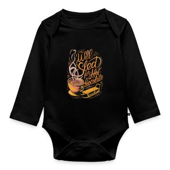 Luge Neige Luge Sport d’hiver Winter Outdood - Body Bébé bio manches longues - noir - Devant