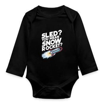 Luge Neige Luge Sport d’hiver Winter Outdood - Body Bébé bio manches longues - noir - Devant