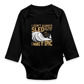 Luge Neige Luge Sport d’hiver Winter Outdood - Body Bébé bio manches longues - noir - Devant