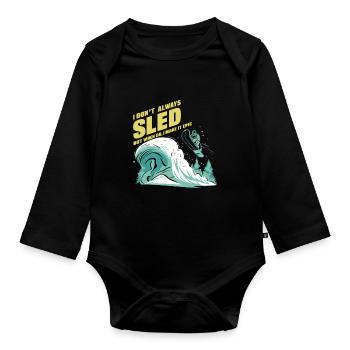 Luge Neige Luge Sport d’hiver Winter Outdood - Body Bébé bio manches longues - noir - Devant