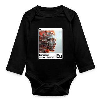 AI am Europium (at) - Baby Bio-Langarm-Body - Schwarz - Vorne