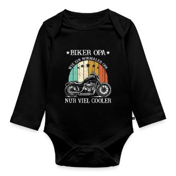 Biker Grandpa Juste Beaucoup Plus Cool Messieurs Retraité Retraite - Body Bébé bio manches longues - noir - Devant