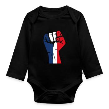 France patriote - Body Bébé bio manches longues - noir - Devant
