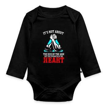 Arm Wrestling Armwrestling Arm Wrestler - Organic Longsleeve Baby Bodysuit - black - Front