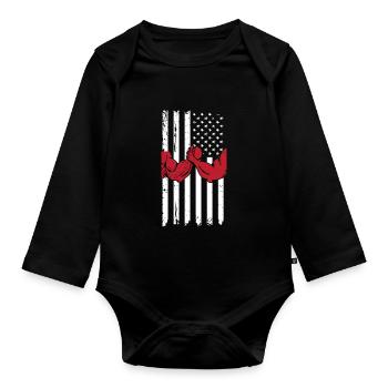 Arm Wrestling Armwrestling Arm Wrestler - Organic Longsleeve Baby Bodysuit - black - Front