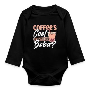 Black Tea Matcha Boba Boba Tea Merchandise for - Organic Longsleeve Baby Bodysuit - black - Front