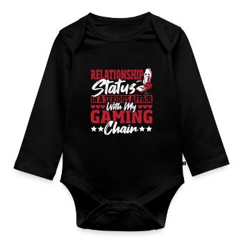 Gamer Gifts for Teen Boys Video Games - Organic Longsleeve Baby Bodysuit - black - Front