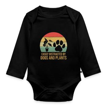 Plants, Dog Lover, Garden Gardener, Gardener - Organic Longsleeve Baby Bodysuit - black - Front