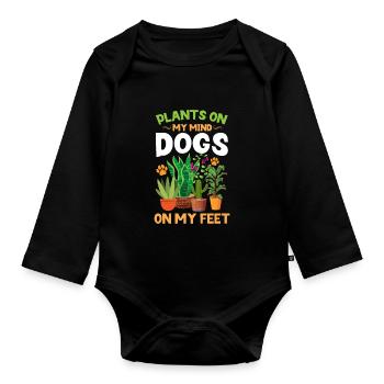 Plants, Dog Lover, Garden Gardener, Gardener - Organic Longsleeve Baby Bodysuit - black - Front