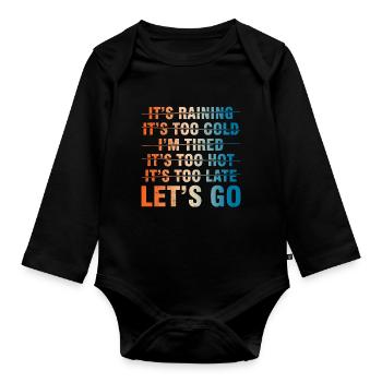 Let’s Go - Motivation pour votre entraînement - Body Bébé bio manches longues - noir - Devant
