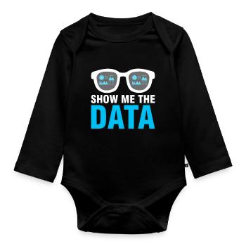 Data Engineer Montrez-moi les données - Body Bébé bio manches longues - noir - Devant