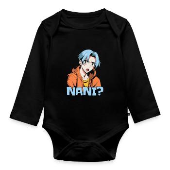 Anime Manga Nani Anime - Baby Bio-Langarm-Body - Schwarz - Vorne