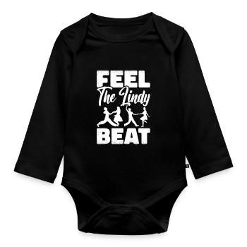 Lindy Hop Tänzer Swing Tanzpaar Swing Dance - Baby Bio-Langarm-Body - Schwarz - Vorne