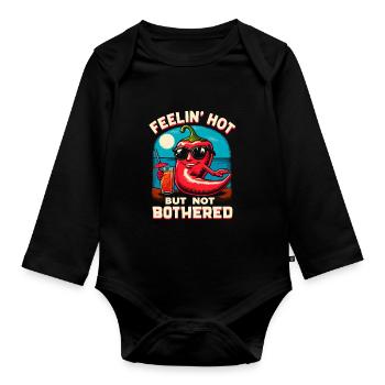 Liebhaber Scharfer Speisen, Chili Peppers Chef - Baby Bio-Langarm-Body - Schwarz - Vorne
