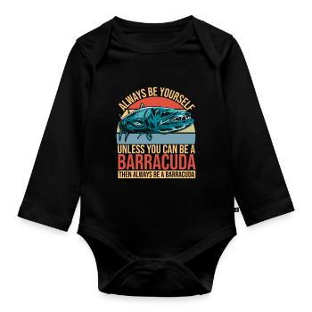 Cadeau pour les amateurs de poissons Barracuda - Body Bébé bio manches longues - noir - Devant