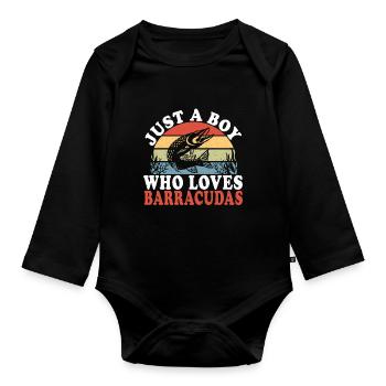 Cadeau pour les amateurs de poissons Barracuda - Body Bébé bio manches longues - noir - Devant